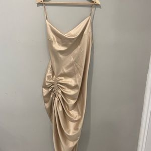 Gold satin dress